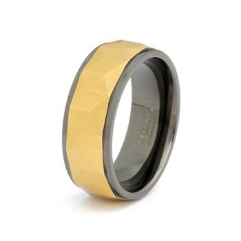 8 mm Titanring mit schwarzem und goldenem Finish - Timor Black Gold